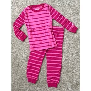 Children’s Place Girls 2 Piece Long Sleeve Pink Striped Pajamas 24mo NEW NWTs